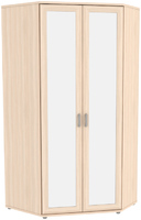 Несимметричный угловой шкаф с зеркалами 535.02