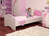 Кровать Princess розовая со стразами SWAROVSKI без ящика
