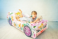 Розовая кровать-машинка Фея