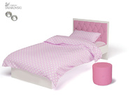 Кровать Фея с розовым изголовьем и стразами Swarovski