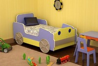 Кровать ВИЛЛИС сине-желтый МДФ